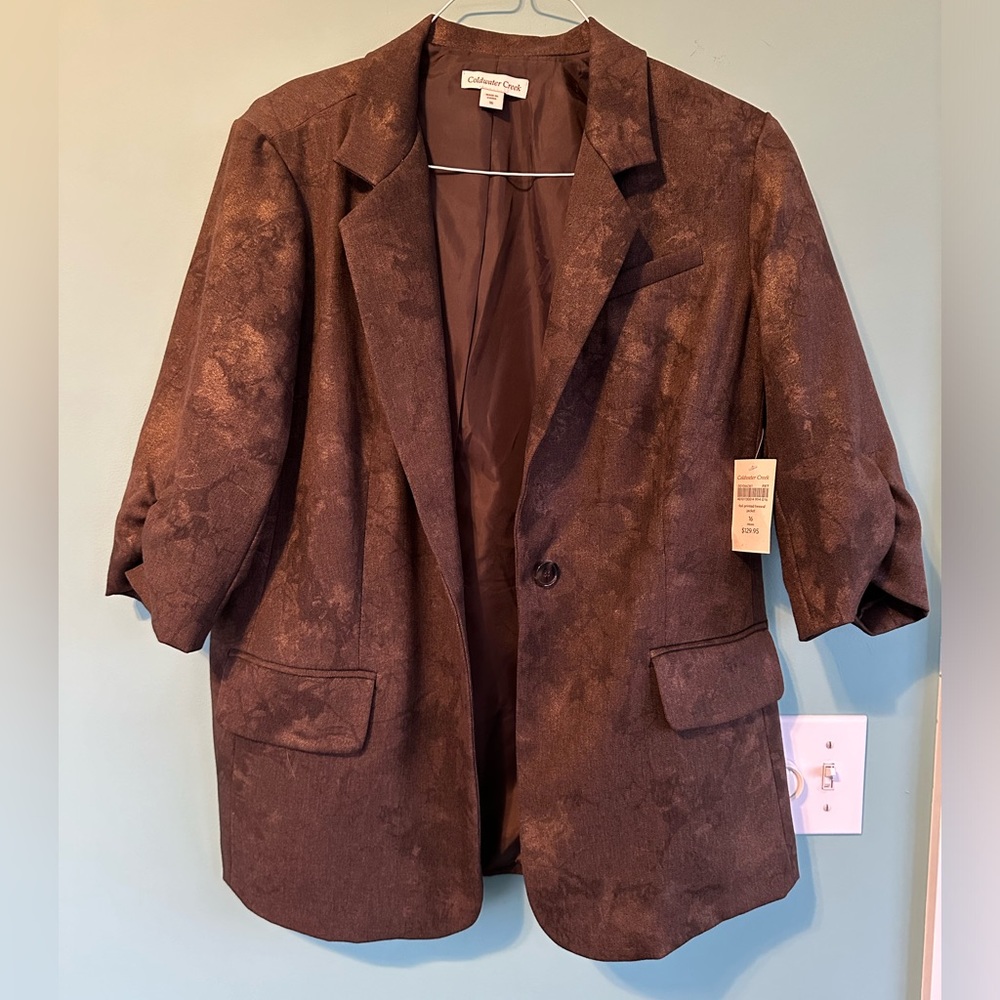 Coldwater Creek Foil Printed 3/4 Jacket